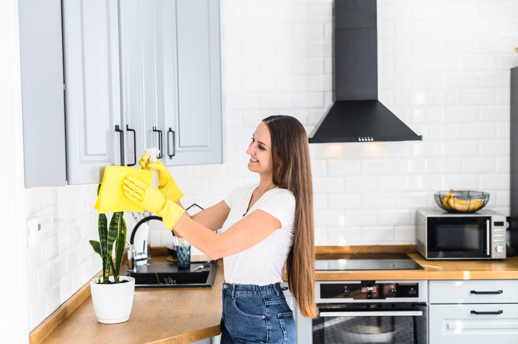 Wipe down surfaces and cabinets